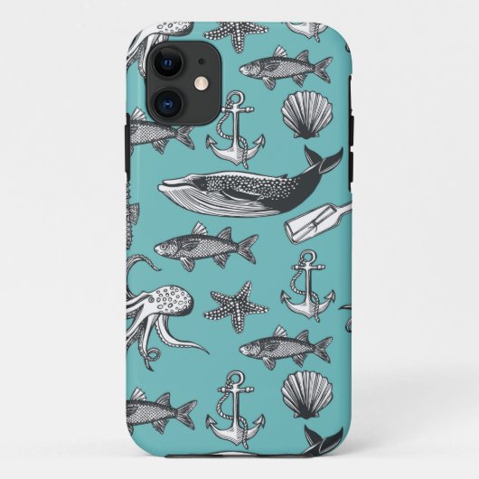Coques Case-Mate iPhone Tout Le Motif De Mer (Dos)
