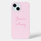 Coques Case-Mate iPhone Tout nom | Cute rose Cursive (Verso)