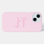 Coques Case-Mate iPhone Tout nom | Cute rose Cursive (Verso (horizontal))