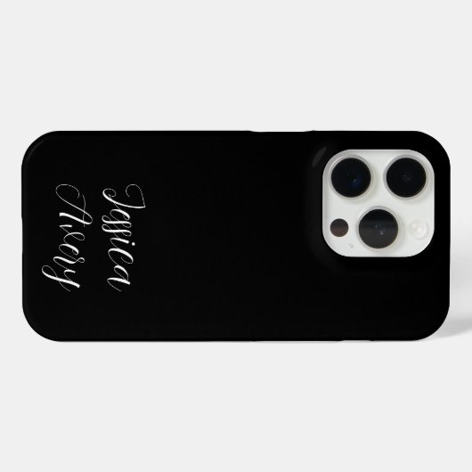 Coques Case-Mate iPhone Tout nom | Élégant script blanc modifiable sur noi (Verso (horizontal))