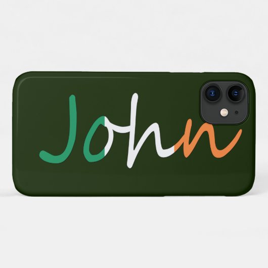 Coques Case-Mate iPhone Tout nom figurant sur le drapeau irlandais (Dos (Horizontal))