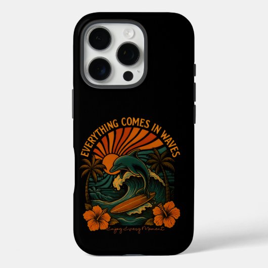 Coques Case-Mate iPhone Tout Vient En Vagues Rétro (Verso)