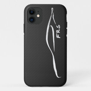 Coque iPhone 11 Traçage blanc de FR-S sur la fibre de carbone de