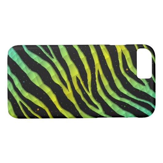 Coques Case-Mate iPhone Tracées Space-Time arrachées - Cyan/Jaune (Dos (Horizontal))