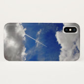 Coques Case-Mate iPhone Traces d'avion à réaction entre nuages (Dos (Horizontal))