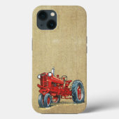 Coques Case-Mate iPhone Tracteur de ferme rouge rétro (Verso)