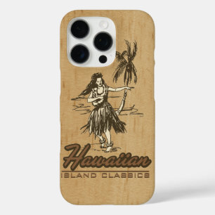 Coques iPhone 16 Pro Tradewinds Hawaiian Island Hula Girl Faux Wood