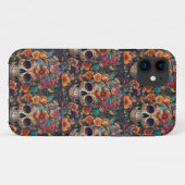 Coques Case-Mate iPhone Tradition hypnotisante : Crâne sucrier vibrant (Dos (Horizontal))