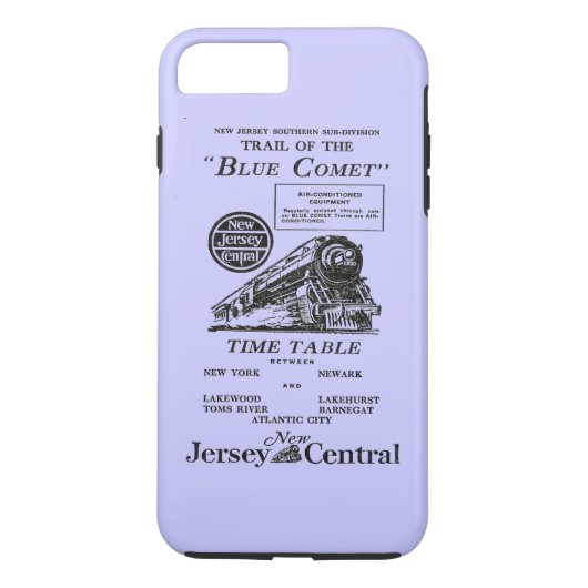 Coques Case-Mate iPhone Train bleu central de comète de New Jersey (Dos)
