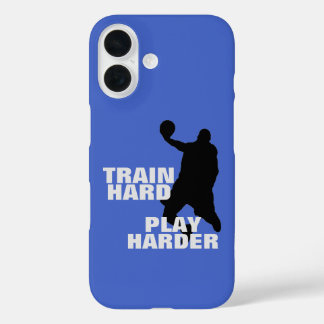 Coques iPhone 16 Train Hard Play Harder Basketball T-shirt