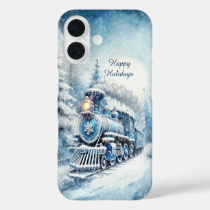 Coques iPhone 16 Train personnalisable pour les fêtes de Noël
