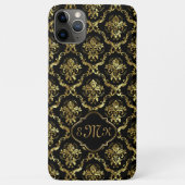 Coques Case-Mate iPhone Trait or brillant damassé noir (Dos)