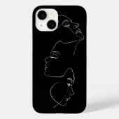 Coques Case-Mate iPhone Trait Visage Art minimaliste Art esthétique Noir (Verso)