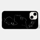 Coques Case-Mate iPhone Trait Visage Art minimaliste Art esthétique Noir (Verso (horizontal))