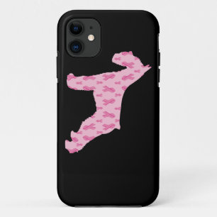 Coque iPhone 11 Traitons le cancer Ruban Schnauzer