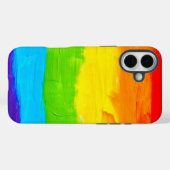 Coques Case-Mate iPhone Traits de peinture de couleur arc-en-ciel (Verso (horizontal))