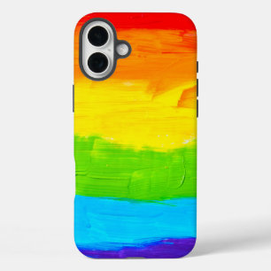 Coques iPhone 16 Plus Traits de peinture de couleur arc-en-ciel