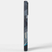 Coques Case-Mate iPhone Traits de pinceau abstraits en bleu, gris et noir (Verso / Droite)