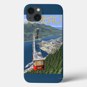 iPhone 13 Case Tramway au-dessus de Juneau, Alaska Poster Vintage