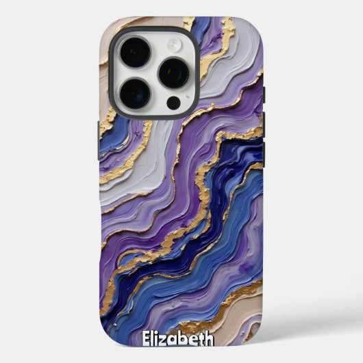 Coques Case-Mate iPhone Tranche d'agate Abstraite en violet (Verso)