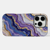Coques Case-Mate iPhone Tranche d'agate Abstraite en violet (Verso (horizontal))