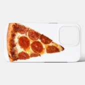 Coques Case-Mate iPhone tranche de pizza pepperoni classique de SlipperyJo (Verso (horizontal))