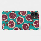 Coques Case-Mate iPhone Tranches de grenade sur turquoise (Dos (Horizontal))