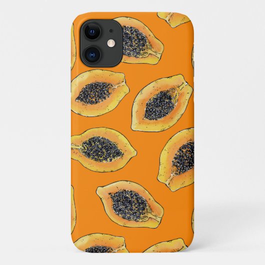 Coques Case-Mate iPhone Tranches de Papaya sur orange (Dos)