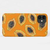 Coques Case-Mate iPhone Tranches de Papaya sur orange (Dos (Horizontal))