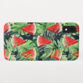 Coques Case-Mate iPhone Tranches de pastèque avec feuilles tropicaux (Dos (Horizontal))