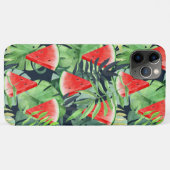 Coques Case-Mate iPhone Tranches de pastèque avec feuilles tropicaux (Dos (Horizontal))