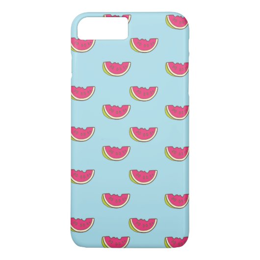 Coques Case-Mate iPhone Tranches de pastèque sur Motif Turquoise (Dos)