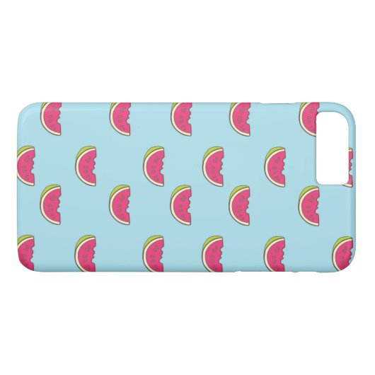 Coques Case-Mate iPhone Tranches de pastèque sur Motif Turquoise (Dos (Horizontal))