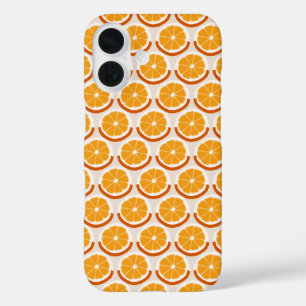 Coques iPhone 16 Tranches Orange Géométrique Chaud Rétro