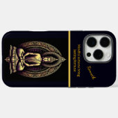 Coques Case-Mate iPhone Tranquille Bouddha d'or en méditation (Verso (horizontal))