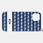 Coques Case-Mate iPhone Transporteur postal Camion Monogramme bleu (Verso (horizontal))