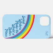 Coques Case-Mate iPhone Travail social Citation inspirante Rainbow Cute Bl (Verso (horizontal))
