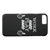 Coques Case-Mate iPhone Travailler dur Jouer dur noir Arrière - plan ajust (Dos (Horizontal))