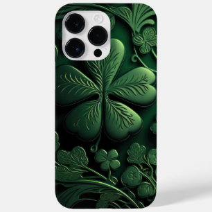 COQUE POUR POUR iPhone 14 PRO MAX TRÈFLES IRLANDAIS VERT FONCÉ INTRIQUÉS