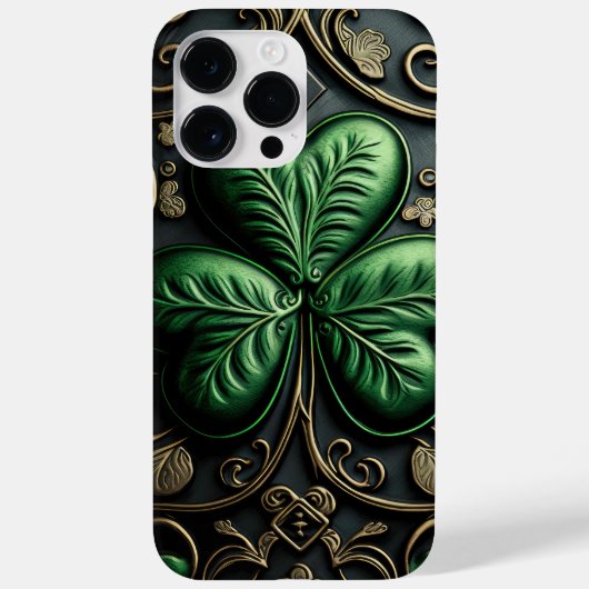 COQUES Case-Mate iPhone TRÈFLES IRLANDAIS VERT FONCÉ INTRIQUÉS (Verso)