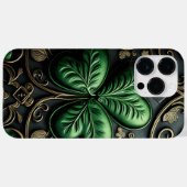 COQUES Case-Mate iPhone TRÈFLES IRLANDAIS VERT FONCÉ INTRIQUÉS (Verso (horizontal))