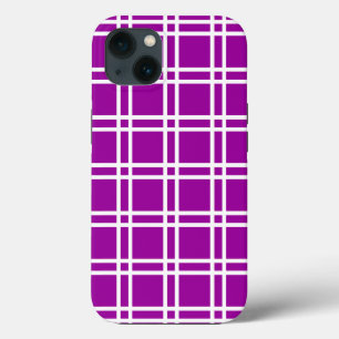 iPhone 13 Coque treillis élégant violet à Emporiomoffa