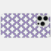 Coques Case-Mate iPhone Trellis blanc et violet, treillis, Quatrefoil (Verso (horizontal))