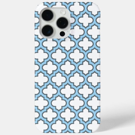 Coques Case-Mate iPhone Trellis bleu blanc et bébé, treillis, Quatrefoil (Verso)