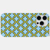 Coques Case-Mate iPhone Trellis bleu et jaune, treillis, Quatrefoil (Verso (horizontal))