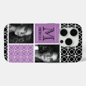Coques Case-Mate iPhone Trellis Motif Photo Collage & Monogramme (Verso (horizontal))