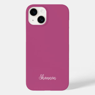 Coque Pour iPhone 14 Trend Color Pink Purple Berry - Nom Minimaliste