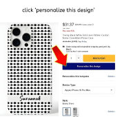 Coques Case-Mate iPhone Trendy Black White Dots Lines Pattern Custom Name