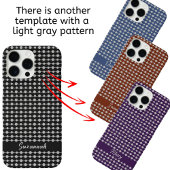 Coques Case-Mate iPhone Trendy Black White Dots Lines Pattern Custom Name