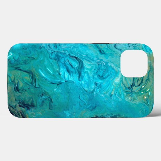 Coques Case-Mate iPhone Trendy emerald faux marble abstract design (Verso (horizontal))